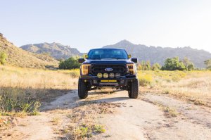 Ford F-150 Front Bumper - DV8 Offroad - Tube, Prerunner - Micro-texture black with gray skid plate accents - `21-`23